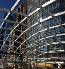 Curved structural glazed roof framework